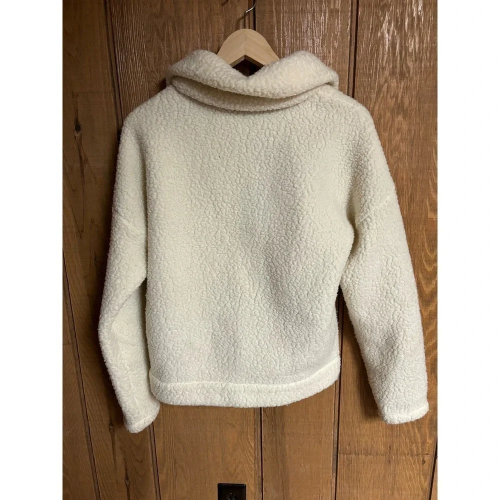 JCrew comfy cozy plush Sherpa 1/4 zip popover with 2‎ pockets size S